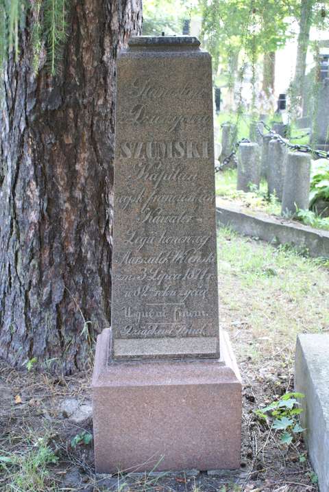 Nagrobek Stanisława Szumskiego, cmentarz na Rossie w Wilnie, stan z 2013 r.