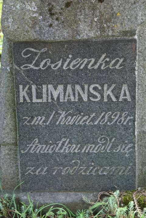Tombstone of Zofia Klimanska, Ross cemetery in Vilnius, as of 2013.