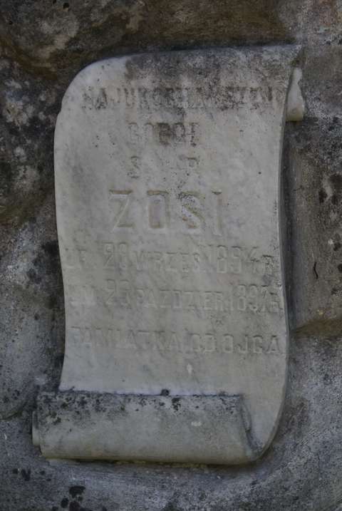 Fragment of the tombstone of Sophia N.N., Ross Cemetery in Vilnius, as of 2013.