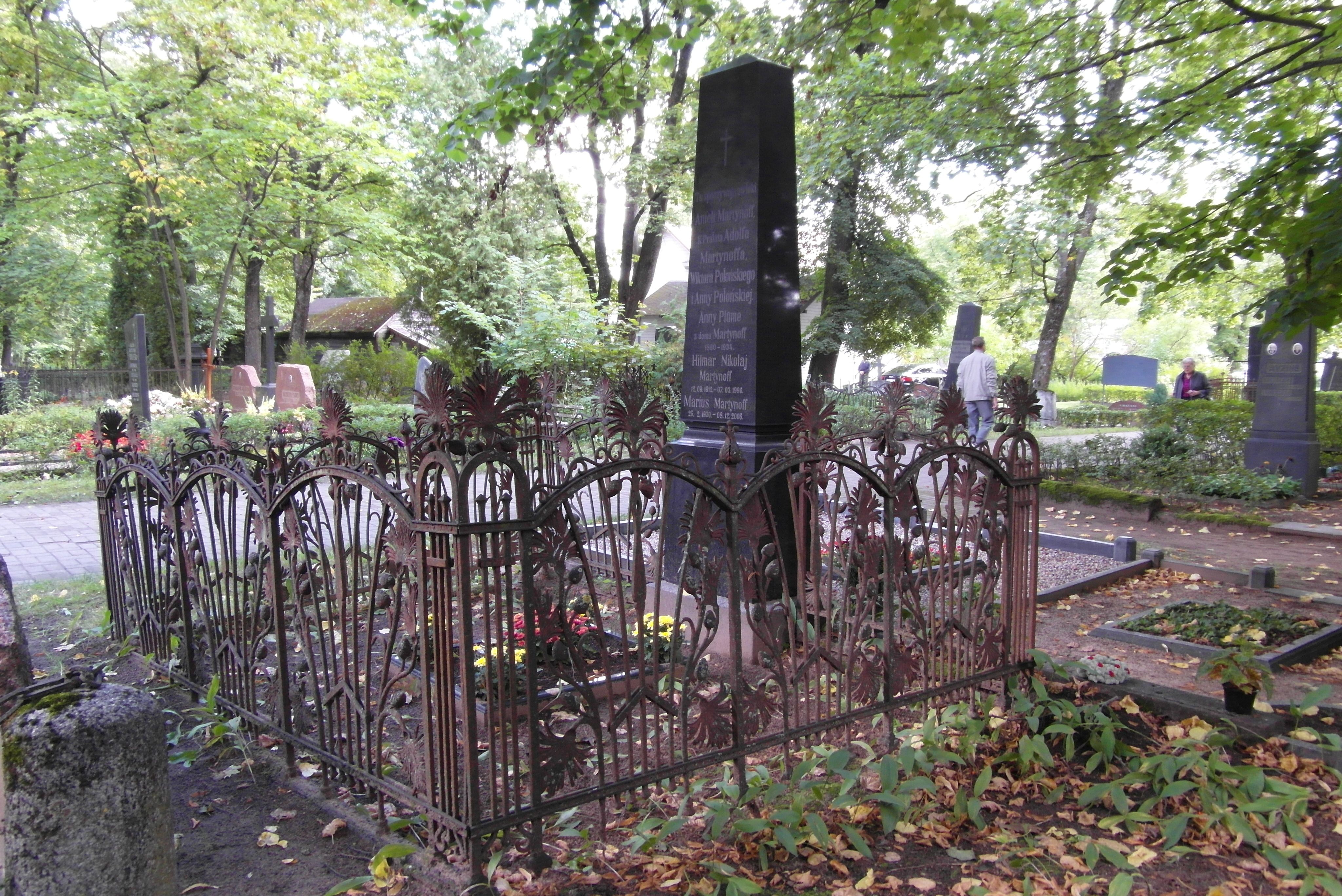 Martynoff family tombstone, St Michael's cemetery in Riga, as of 2021.