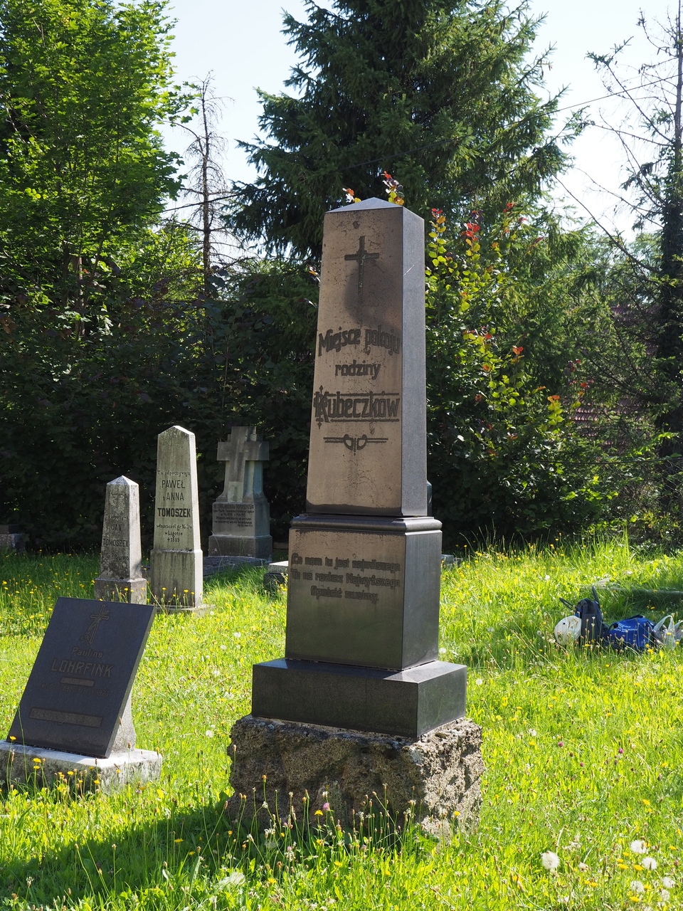 Tombstone of the Kubeczek family, cemetery in Ligotka Kameralna, as of 2022
