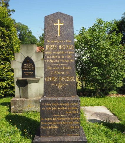 Nagrobek Jerzego Heczko, cmentarz w Ligotce Kameralnej, stan z 2022 roku