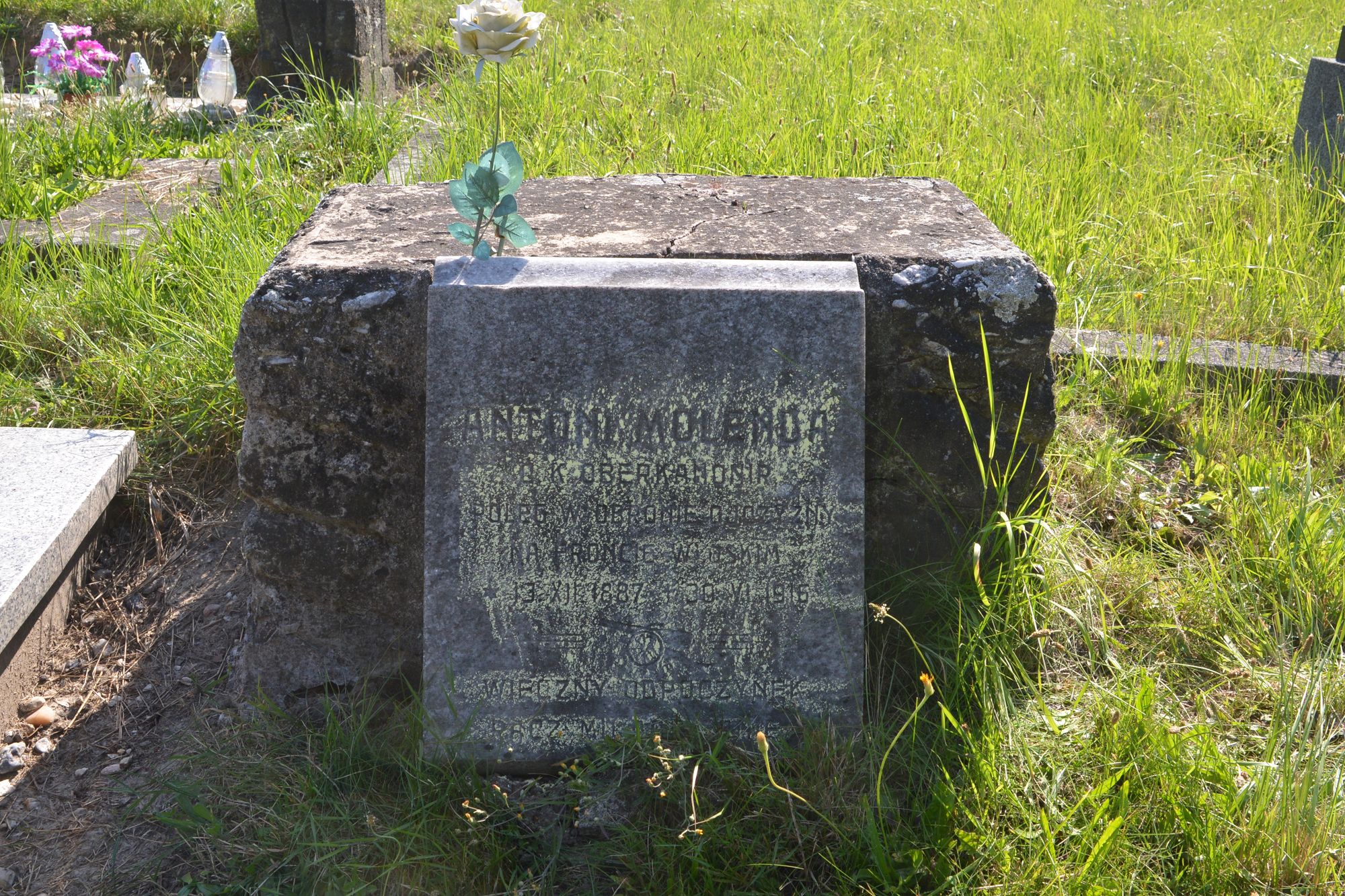 Tombstone of Antoni Molenda, Karviná Doły cemetery