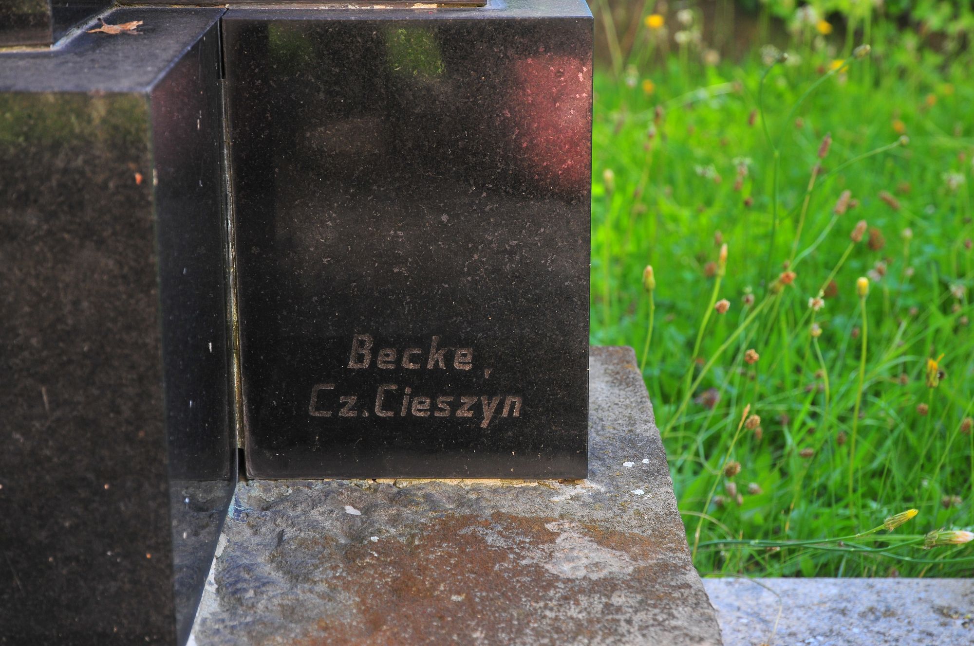 Tombstone of the Wałach family, cemetery in Ligotka Kameralna, as of 2022