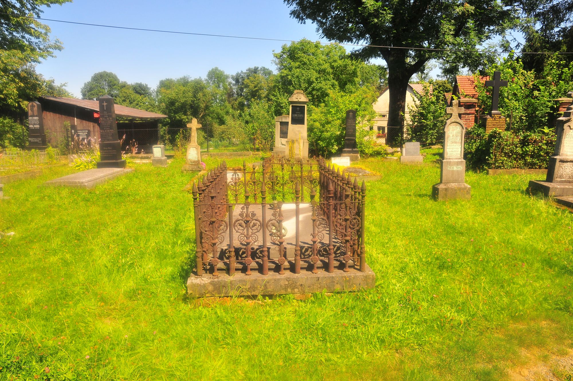 Tombstone of Jan Boleg, cemetery in Ligotka Kameralna, as of 2022