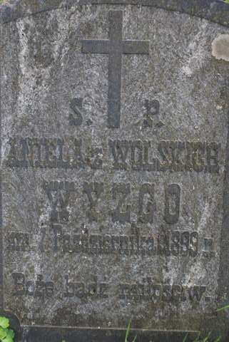 Fragment of Aniela Wyzgo's tombstone, Ross cemetery in Vilnius, as of 2013.