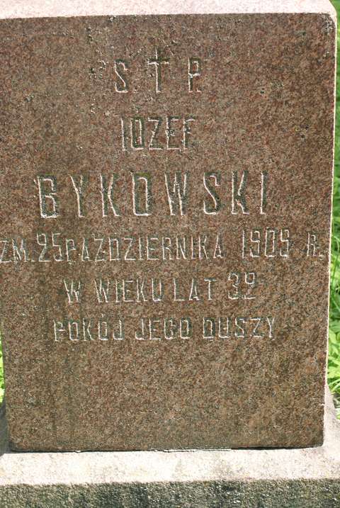 Tombstone of Jozef Bykowski, Ross cemetery in Vilnius, as of 2013.