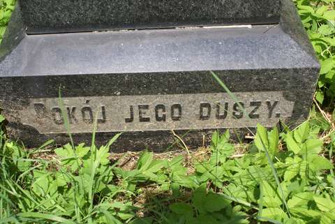 Fragment nagrobka Wincentego Franio, cmentarz na Rossie w Wilnie, stan z 2013 r.