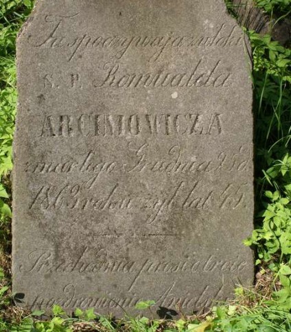Nagrobek Romualda Arcimowicza, cmentarz na Rossie w Wilnie, stan z 2013 r.
