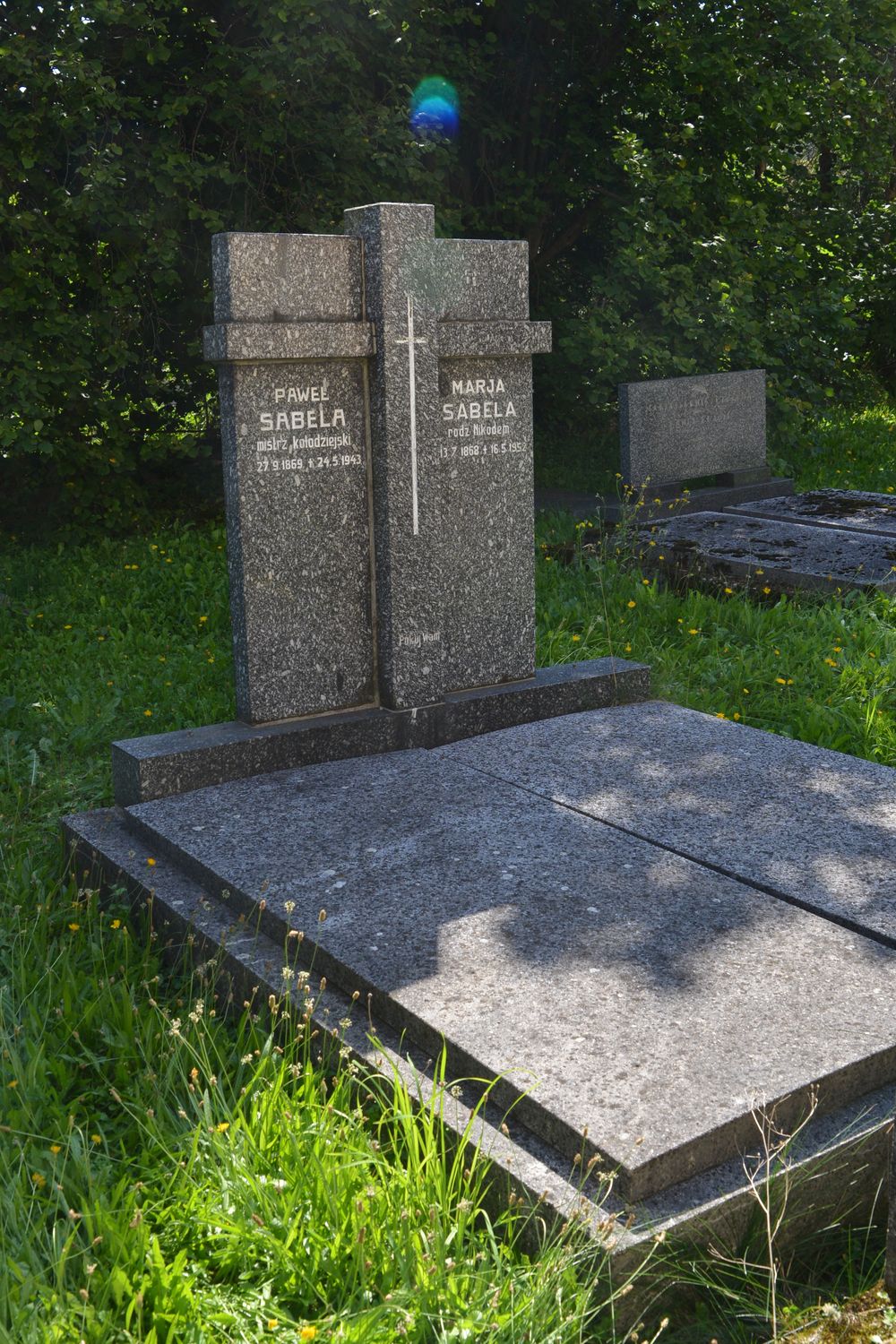 Tomb of Pavel and Maria Sabel, Evangelical cemetery in Ligotka Kameralna