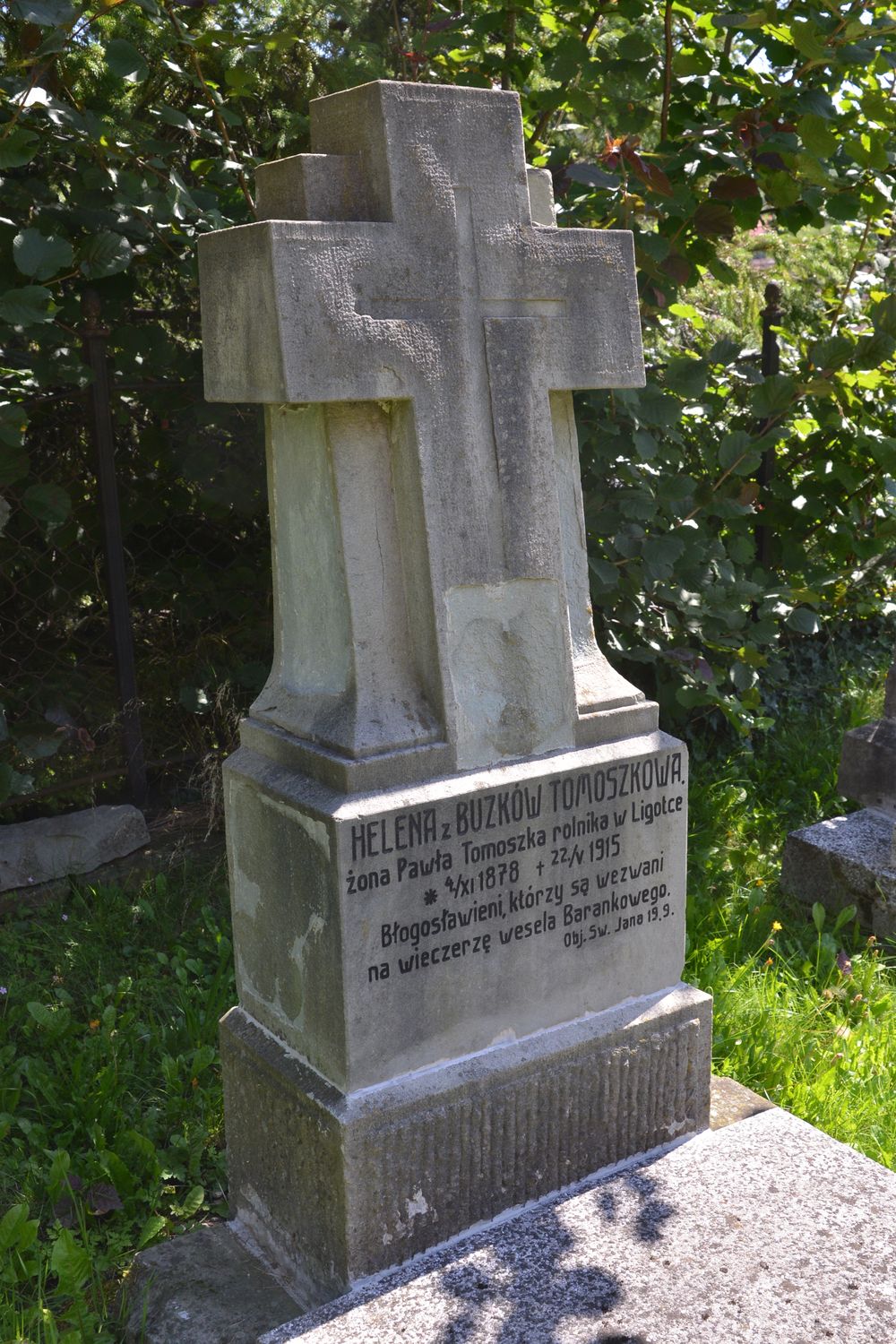 Grobowiec Heleny Tomaszek, cmentarz ewangelicki w Ligotce Kameralnej