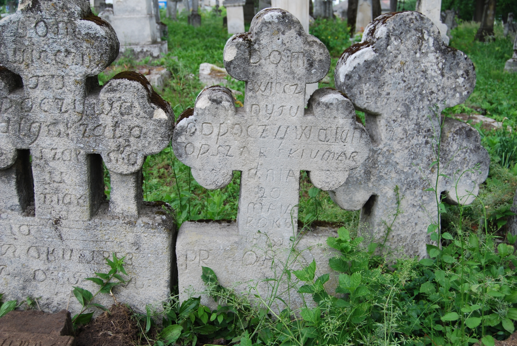 Nagrobek jana Opszarskiego, cmentarz w Zbaraż, stan z 2018