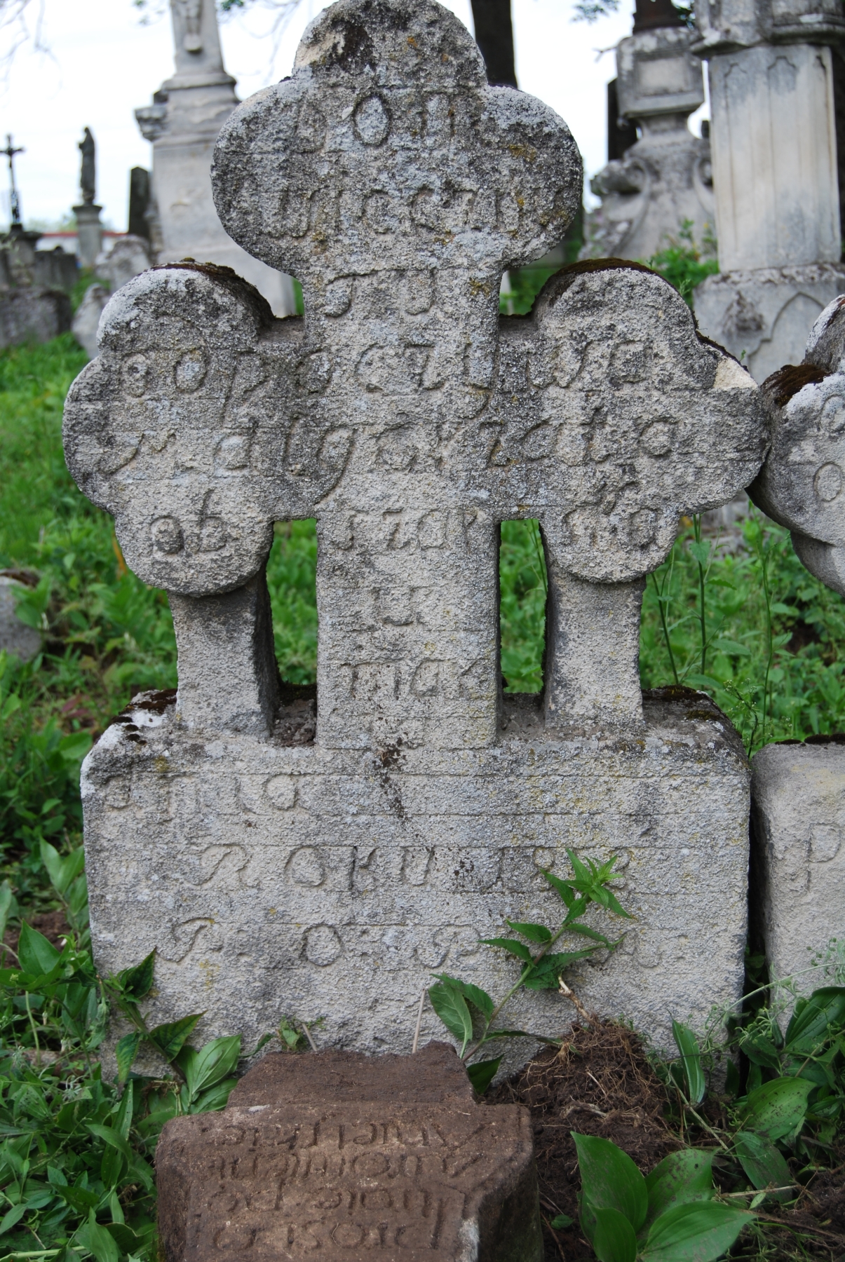 Tombstone of Małgorzata Obszarska, Zbarazh cemetery, state of 2018