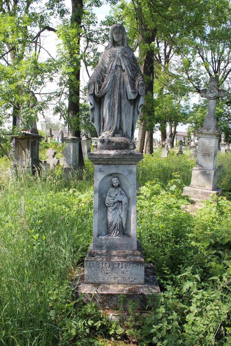 Tombstone of Agnes Granatyr, Zbarazh cemetery, state of 2018