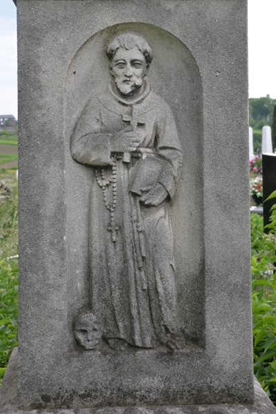 Detail of the tombstone of Franciszek Stankiewicz, Zbarazh cemetery, state of 2018