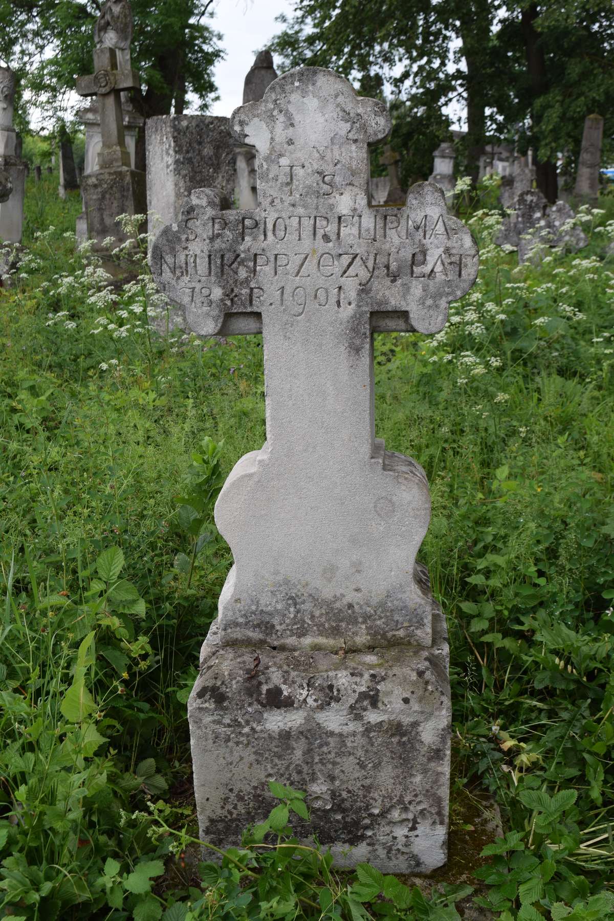 Tombstone of Piotr Furmaniuk, Zbarazh cemetery, state of 2018