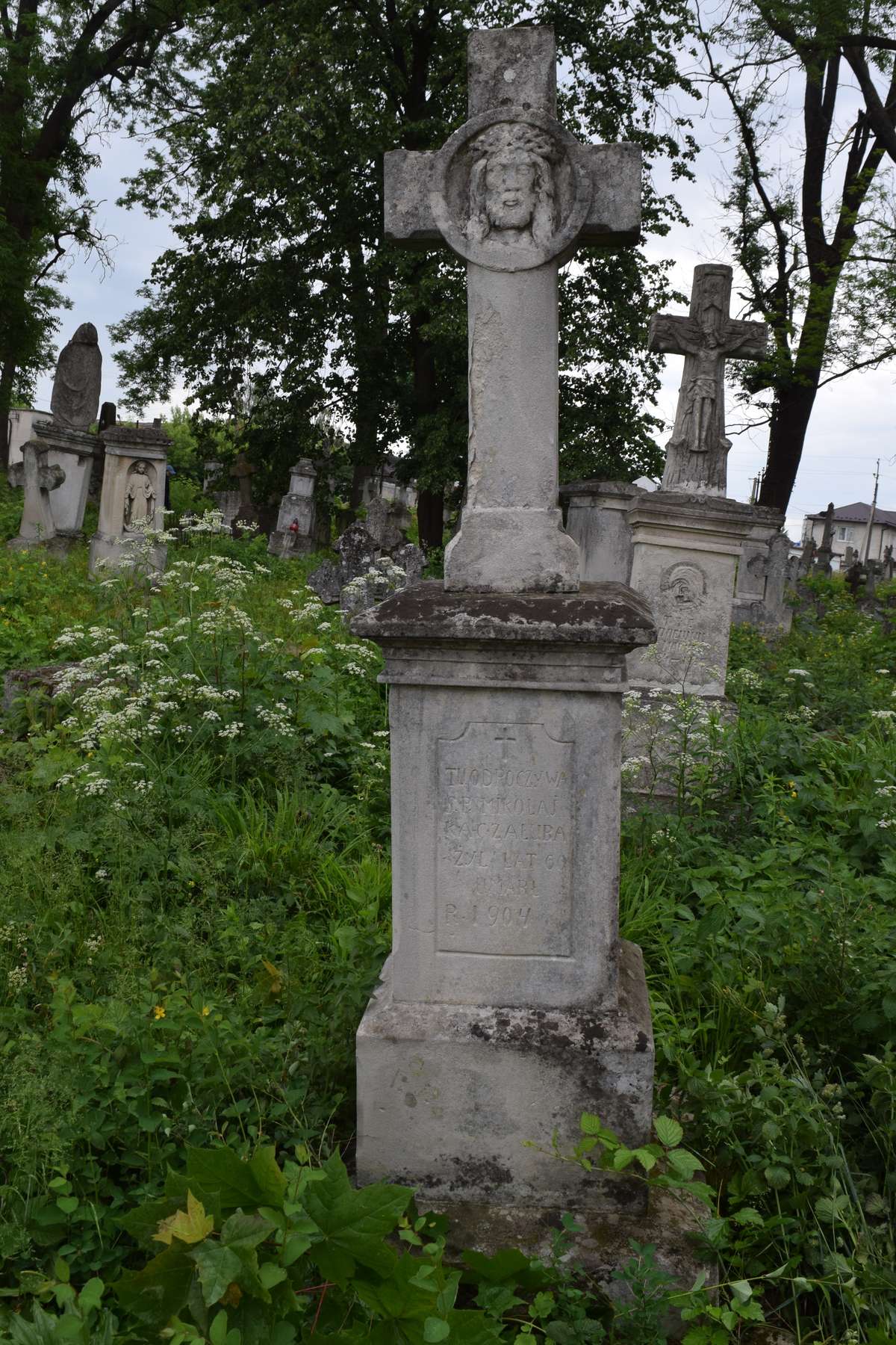 Nagrobek Mikołaja Kaczałuby, cmentarz w Zbarażu, stan z 2018