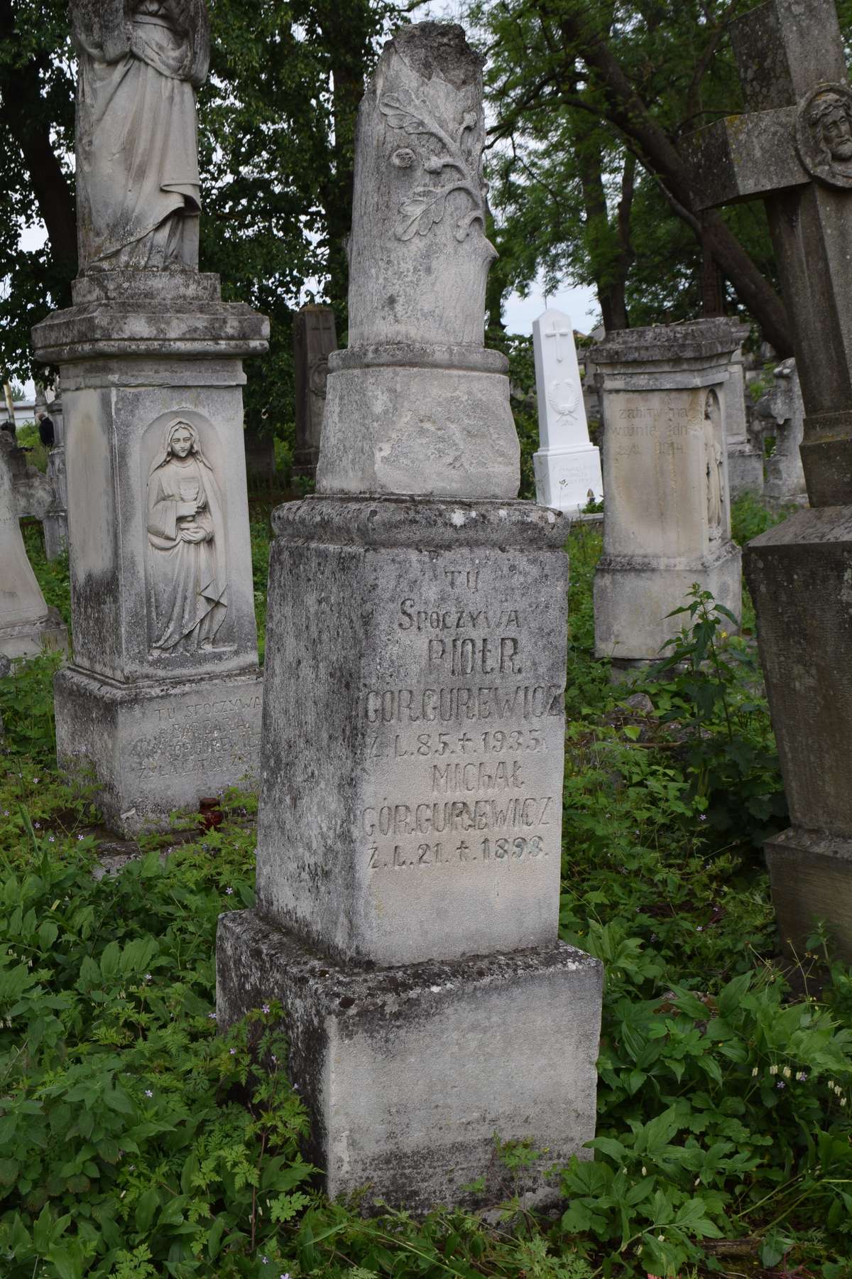 Tombstone of Michał and Piotr Górgurewicz, Zbarazh cemetery, state 2018