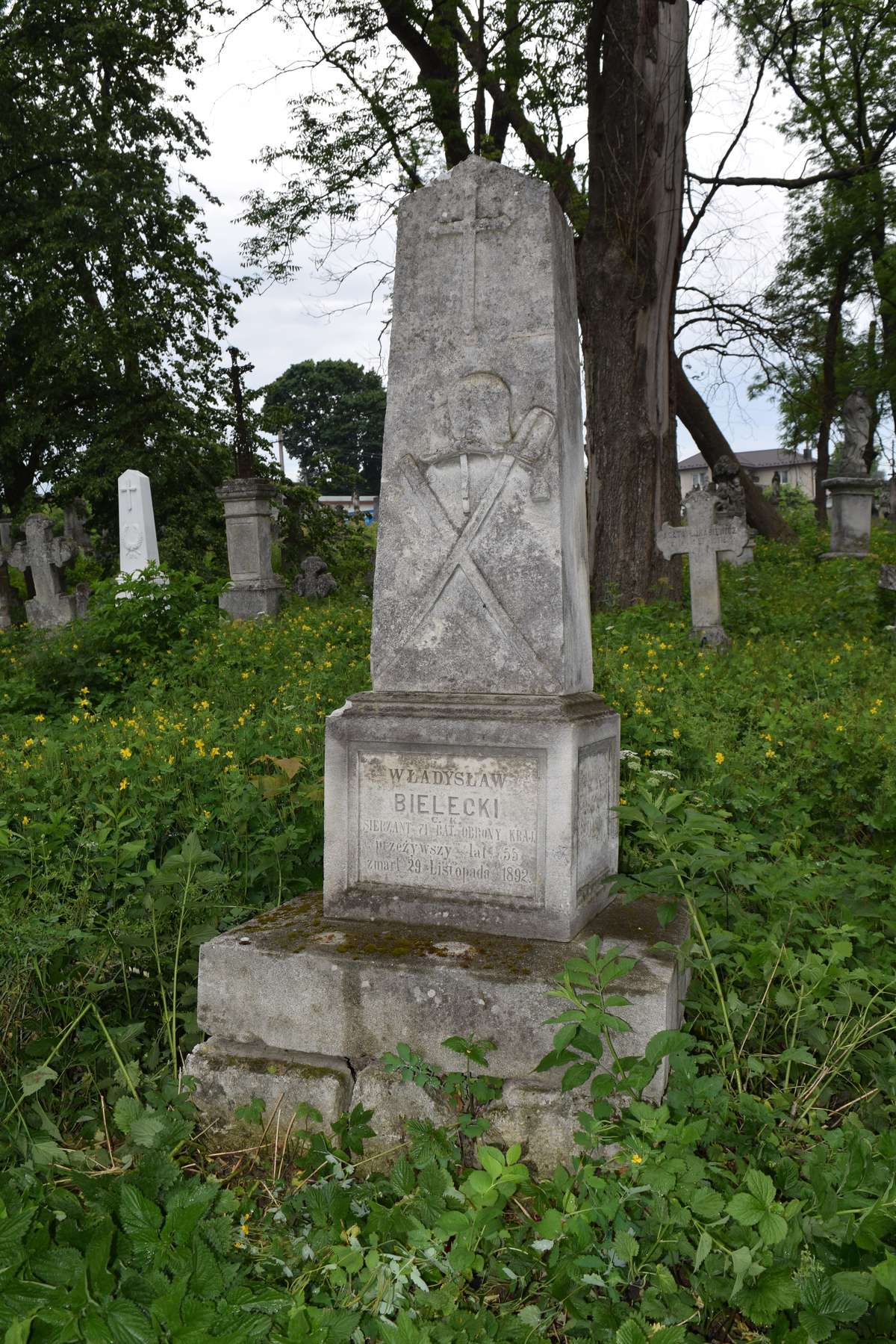 Tombstone of Wladyslaw Bielecki, Zbarazh cemetery, as of 2018