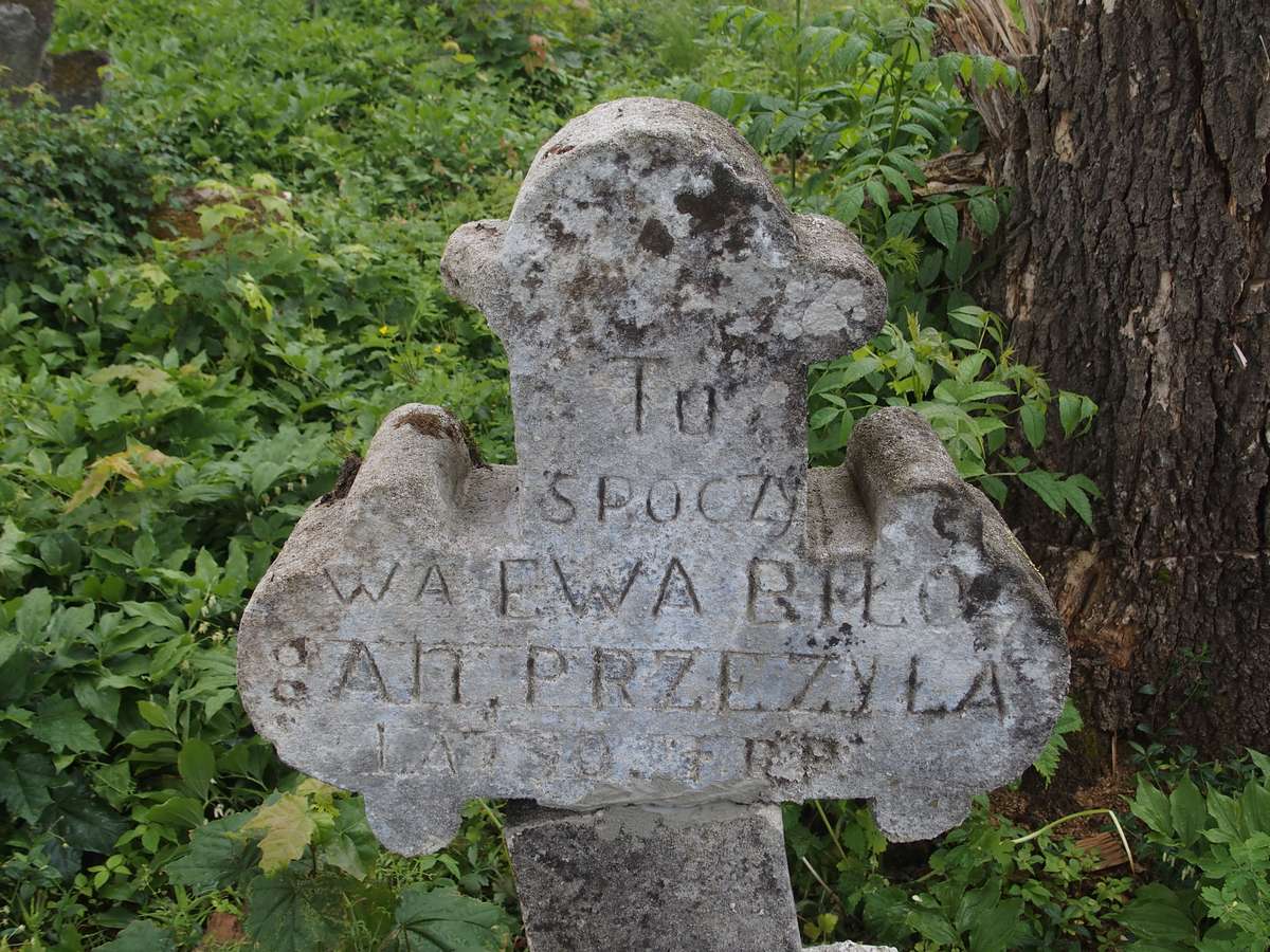 Nagrobek Ewy Biłogan, cmentarz w Zbarażu, stan z 2018 r.