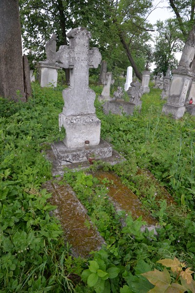 Nagrobek Józefa Stockiego, cmentarz w Zbarażu, stan z 2018