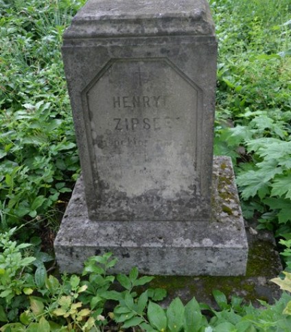 Nagrobek Henryka Zipsera, cmentarz w Zbarażu, stan z 2018