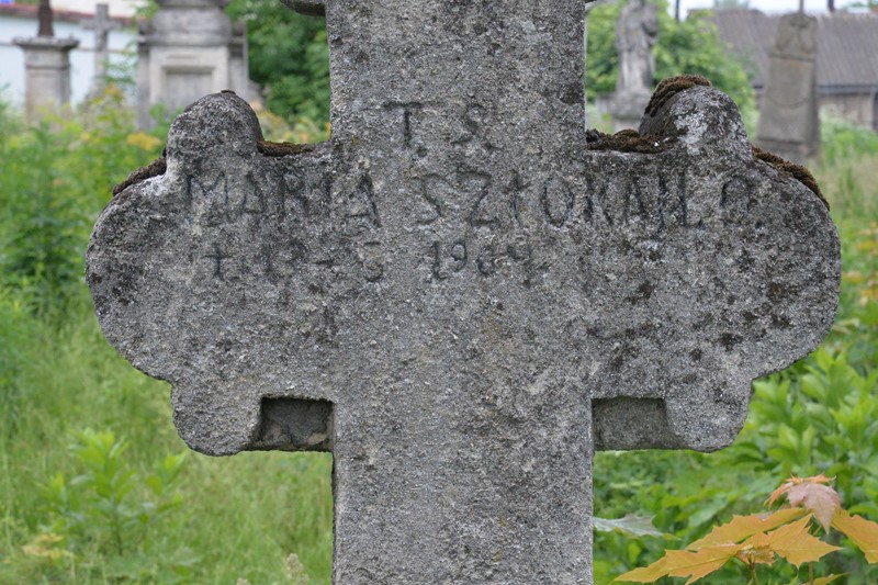 Inscription of the gravestone of Maria Shtokhail, Zbarazh cemetery, as of 2018