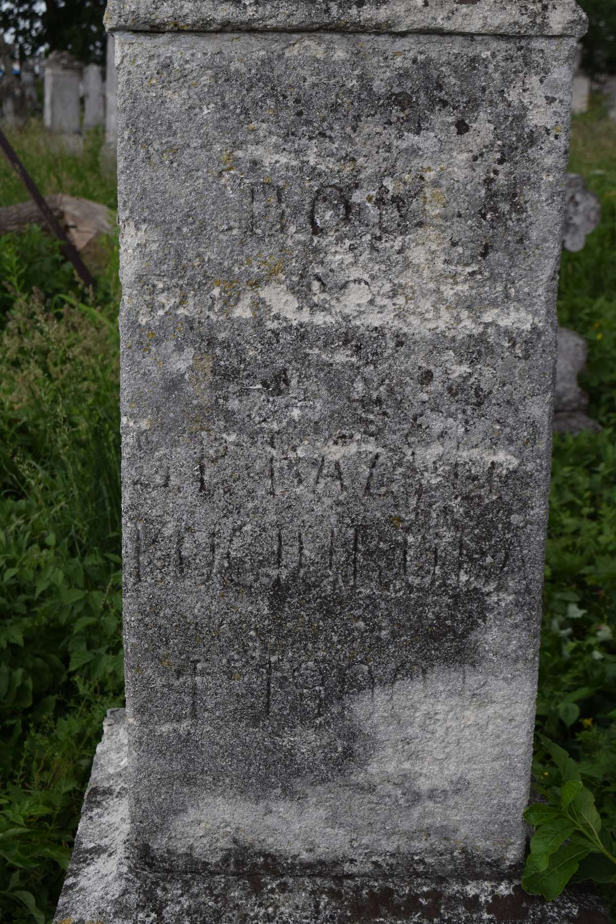 Fragment of Basil Kuciuruba's tombstone, Zbarazh cemetery, as of 2018