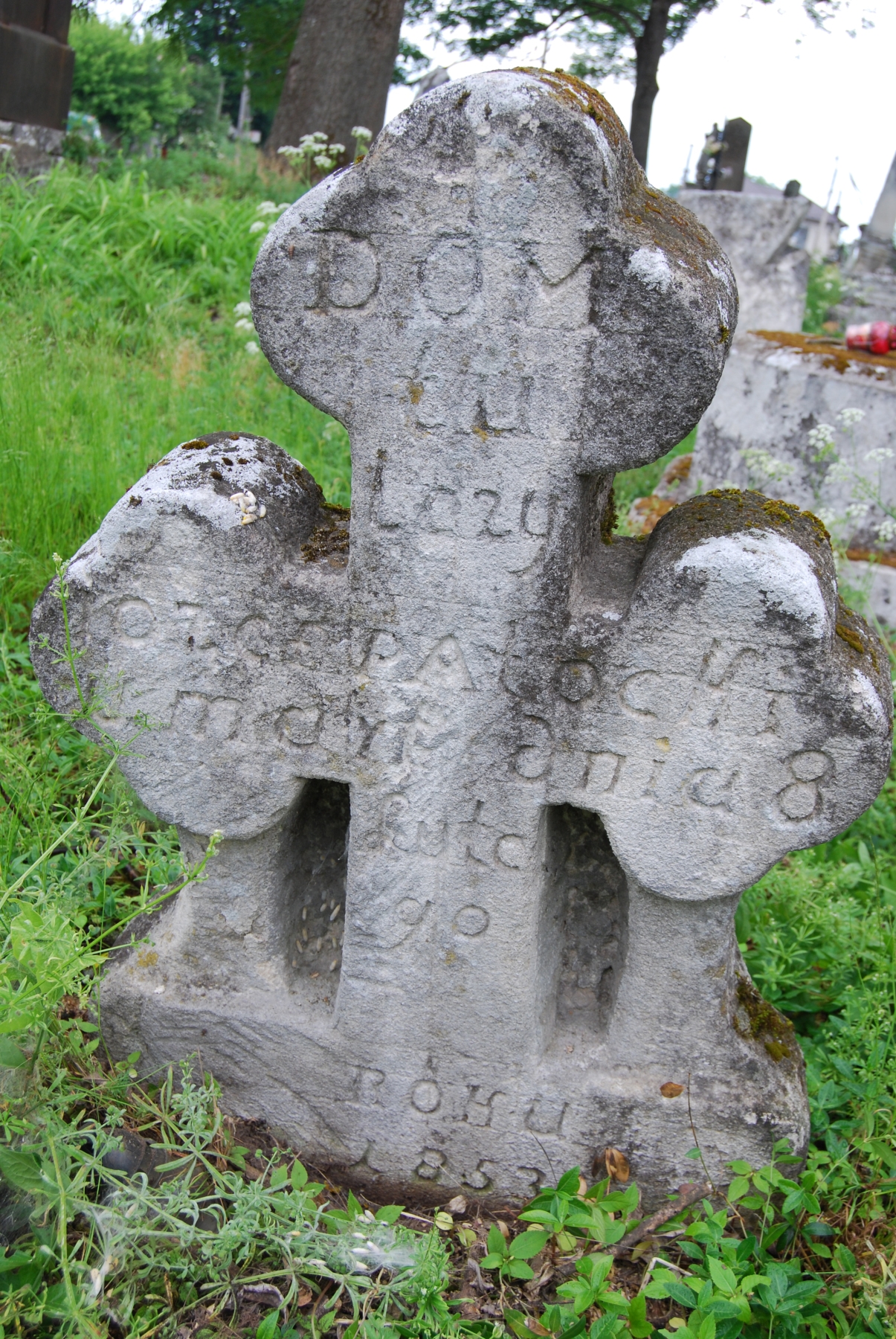 Tombstone of Jozef Potocki, Zbarazh cemetery, state of 2018
