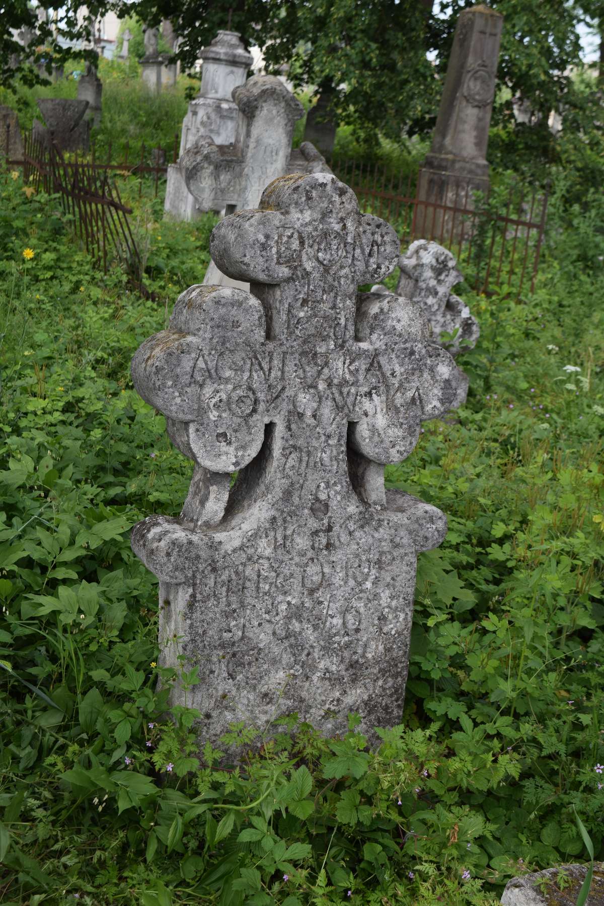 Tombstone of Agnieszka Kozowska, Zbarazh cemetery, as of 2018