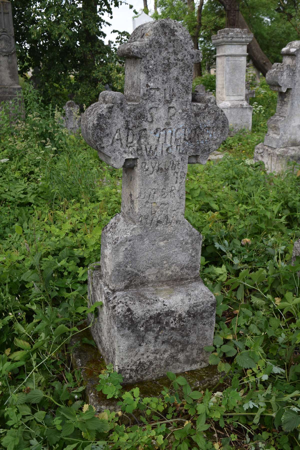 Nagrobek Adama Gurgurewicza, cmentarz w Zbarażu, stan z 2018