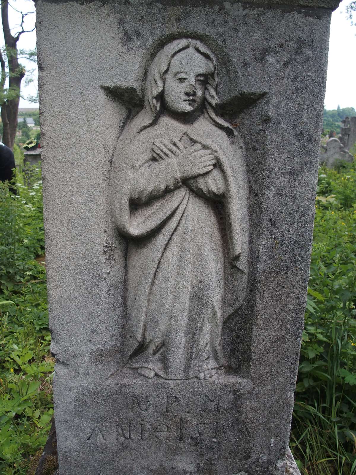 Maria Sczech's tombstone, Zbarazh cemetery, as of 2018.