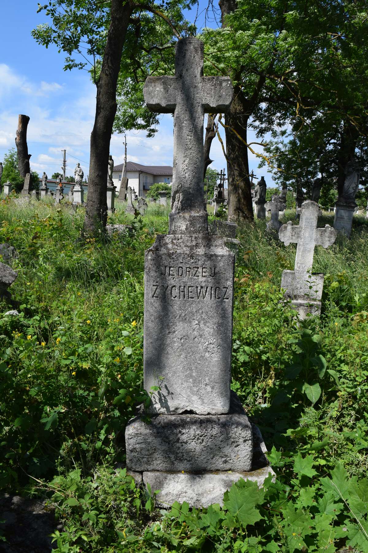 Tombstone of Andrew Zychevich, Zbarazh cemetery, state of 2018
