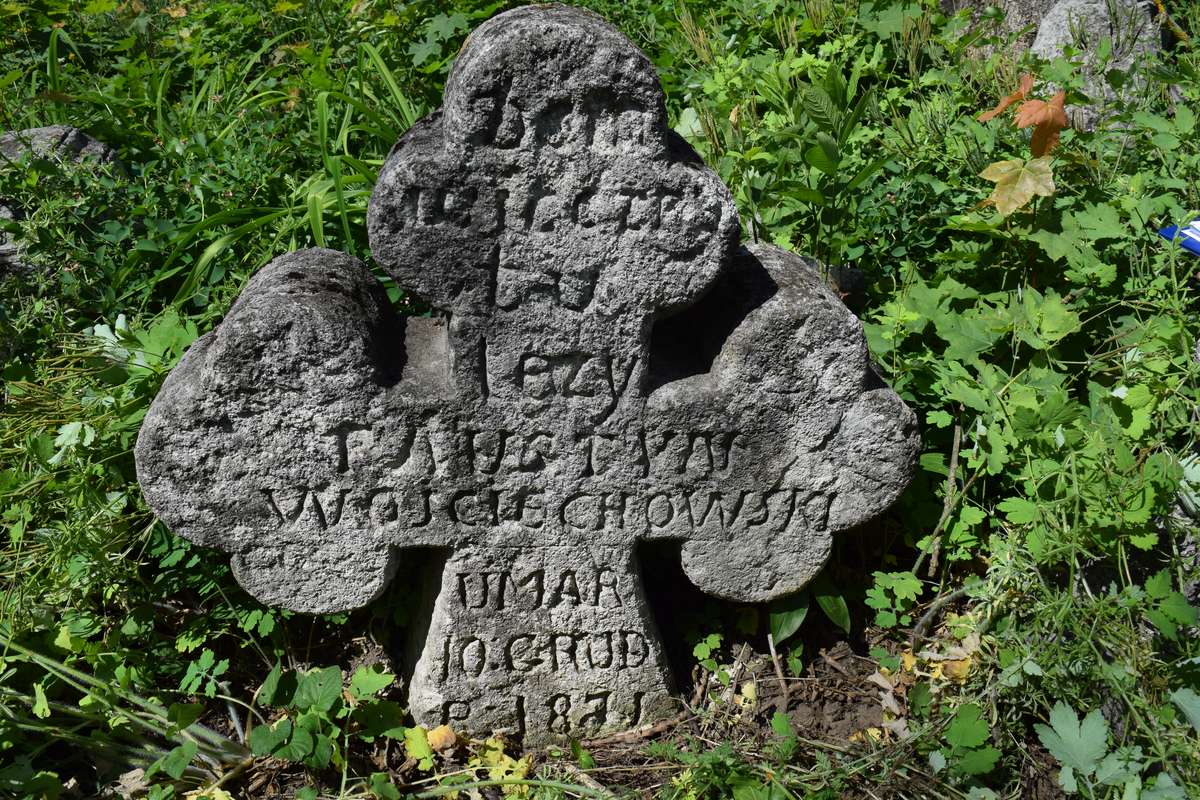 Tombstone of Faustin Wojciechowski, Zbarazh cemetery, as of 2018
