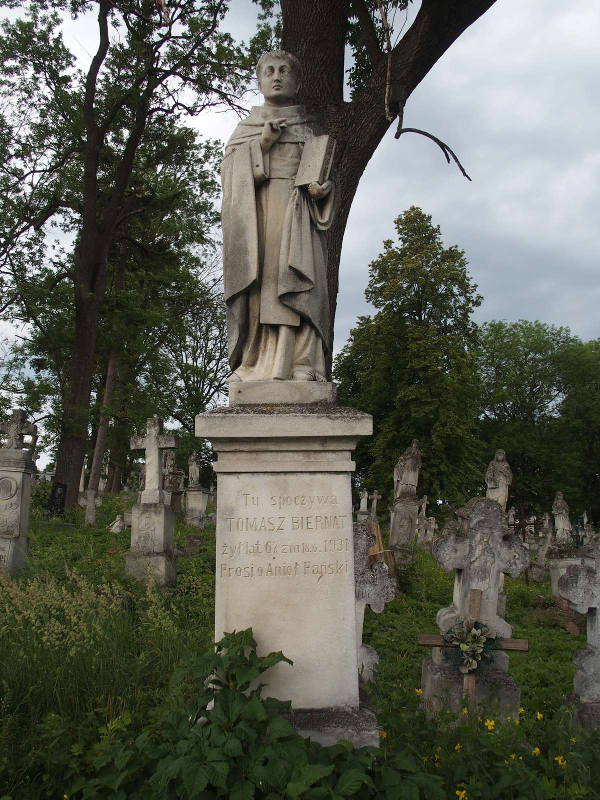 Tomas Biernat's tombstone, Zbarazh cemetery, as of 2018.