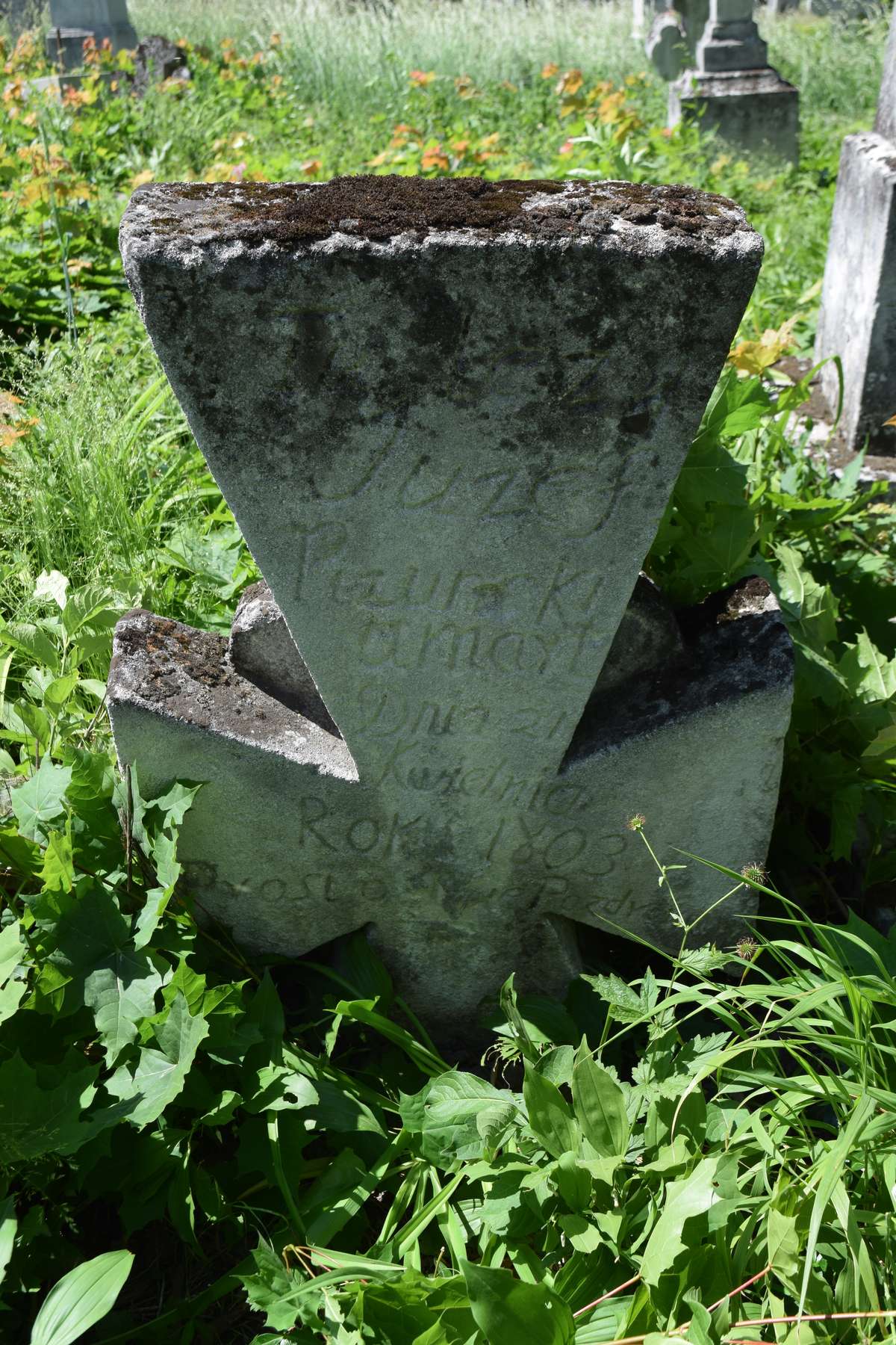 Tombstone of Jozef Pizurski, Zbarazh cemetery, as of 2018