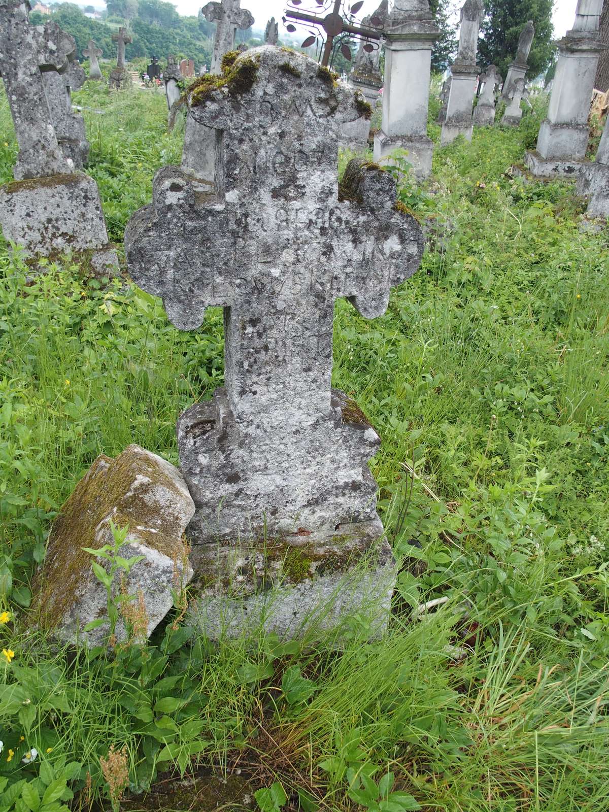 Nagrobek Ludwika Kołowskiego, cmentarz w Zbarażu, stan z 2018 r.