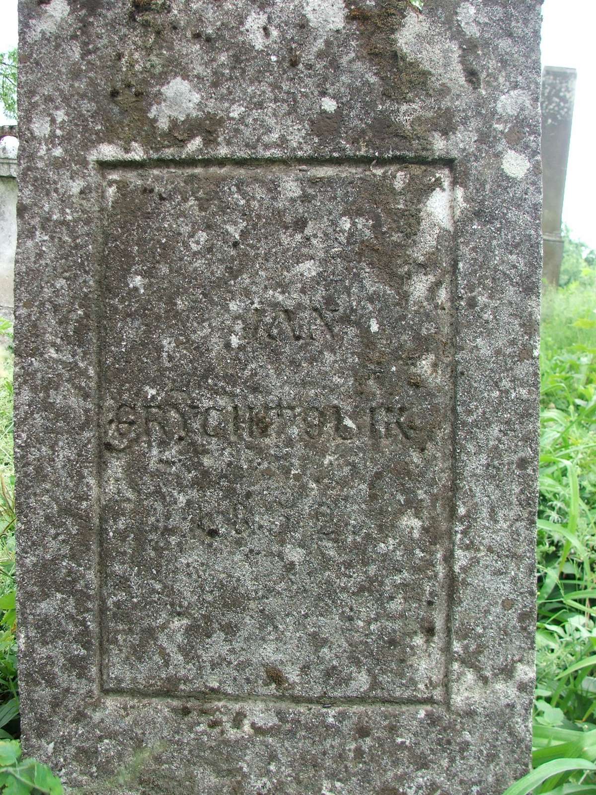Tombstone of Jan Grychtolik, Zbarazh cemetery, as of 2018