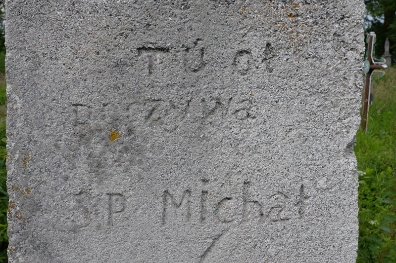 Inscription of the gravestone of Michael N.N., Zbarazh cemetery, as of 2018