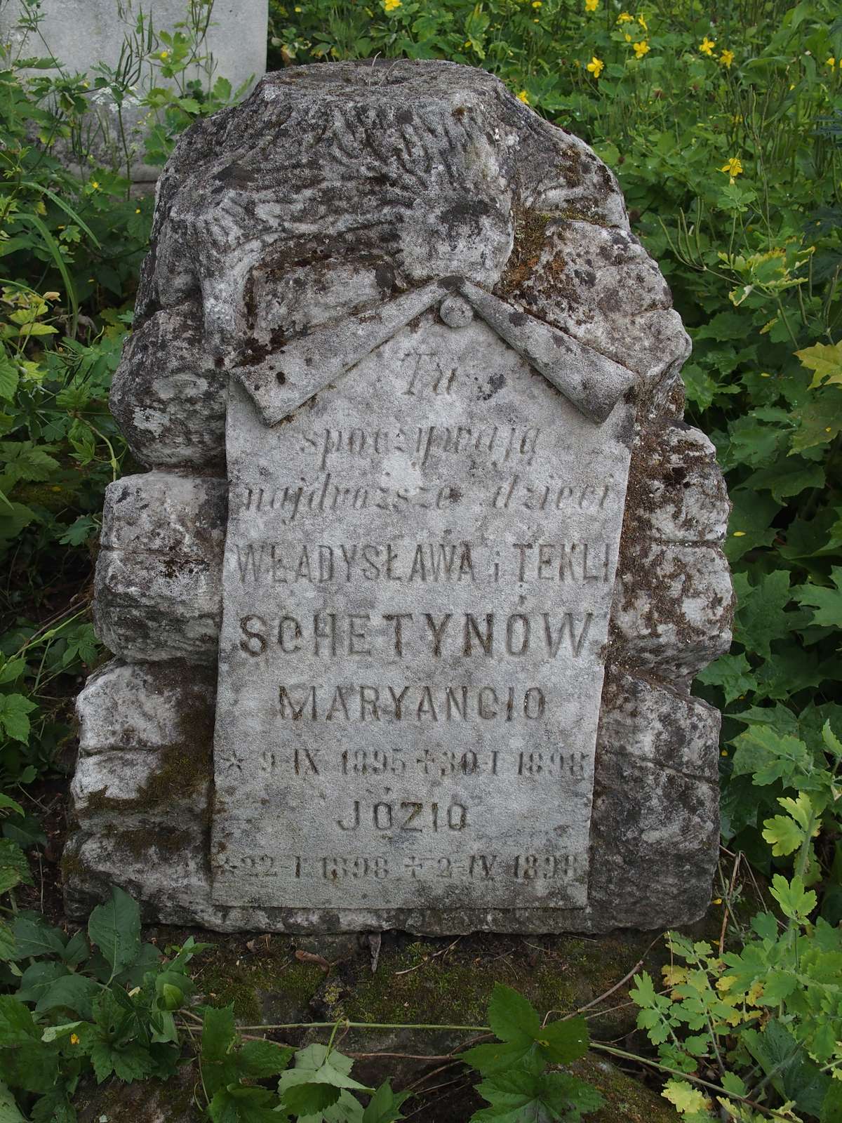 Tombstone of Marian and Józef Schetyn, Zbarazh cemetery, as of 2018.