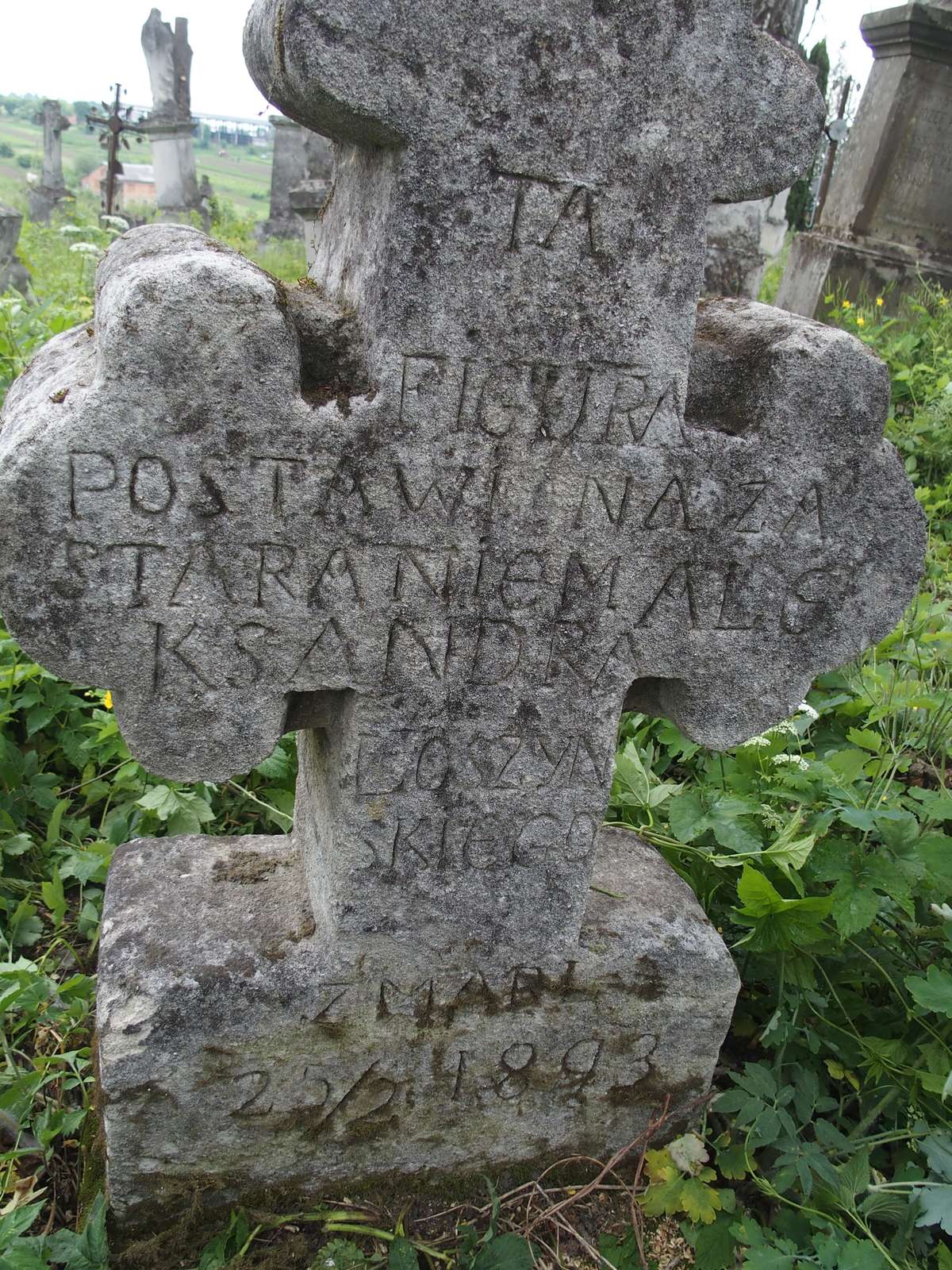 Nagrobek Aleksandra Loszyńskiego, cmentarz w Zbarażu, stan z 2018 r.