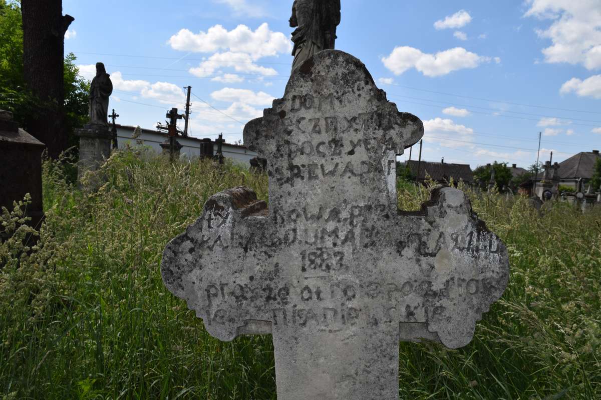 Tombstone of Ewa Partyka, Zbarazh cemetery, state of 2018