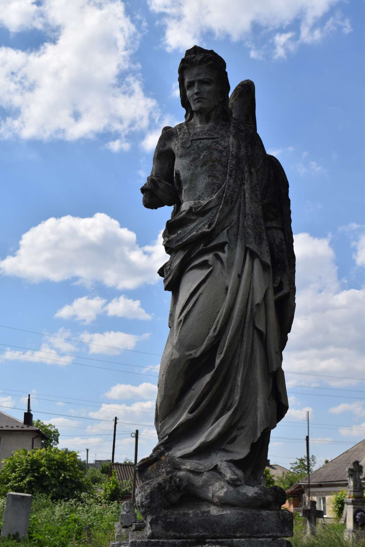 Fragment of the tombstone of Maria and Michal Partyka, Zbarazh cemetery, state of 2018