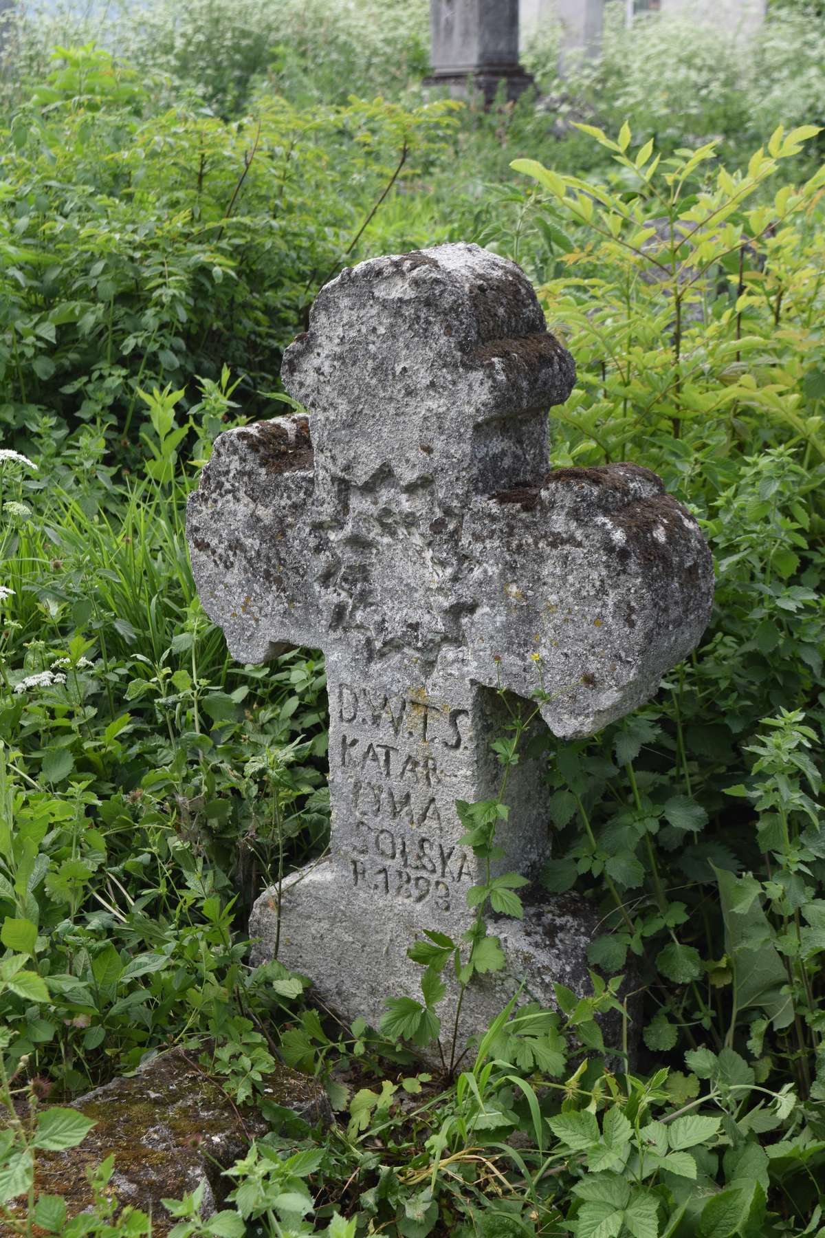 Tombstone of Katarzyna Solska, Zbarazh cemetery, state 2018