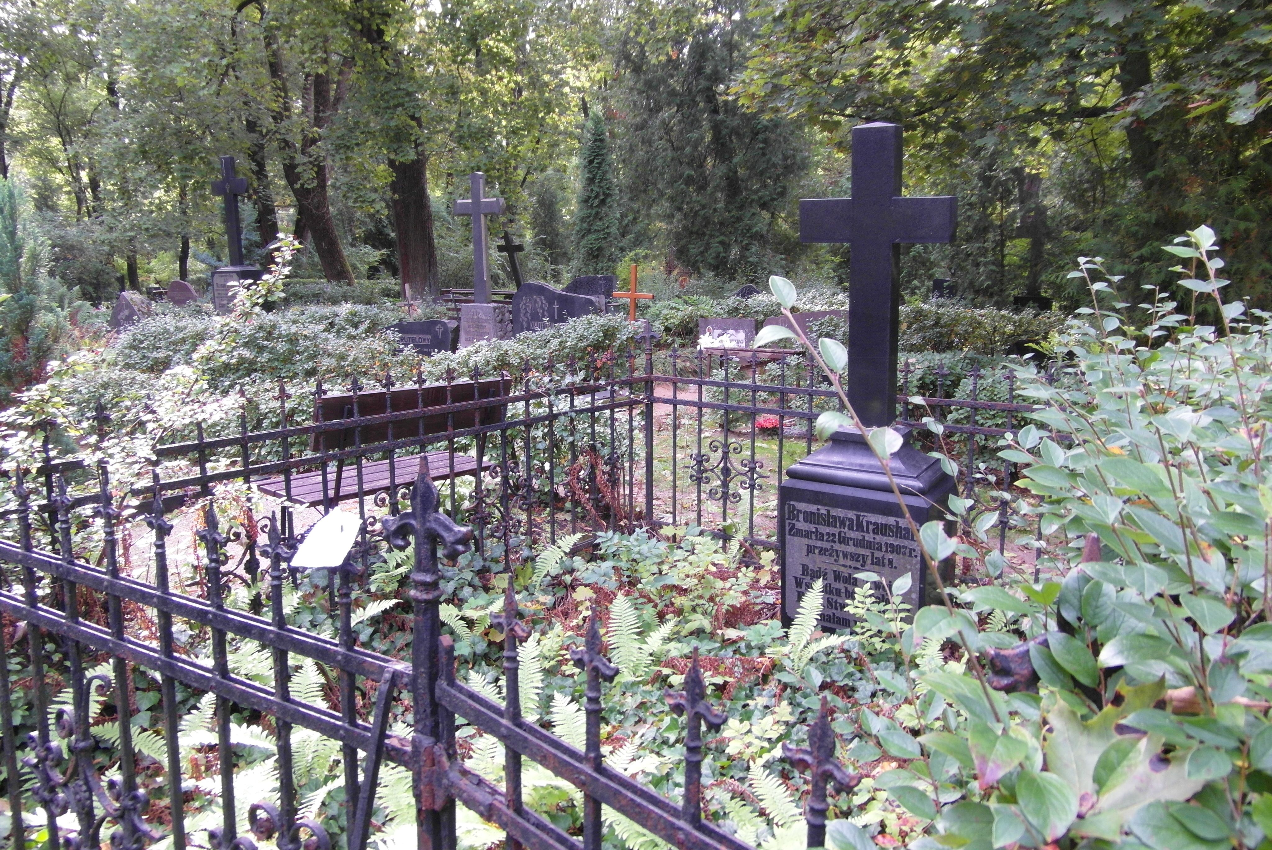 Tombstone of Bronislava Kraushar, St Michael's cemetery in Riga, as of 2021.