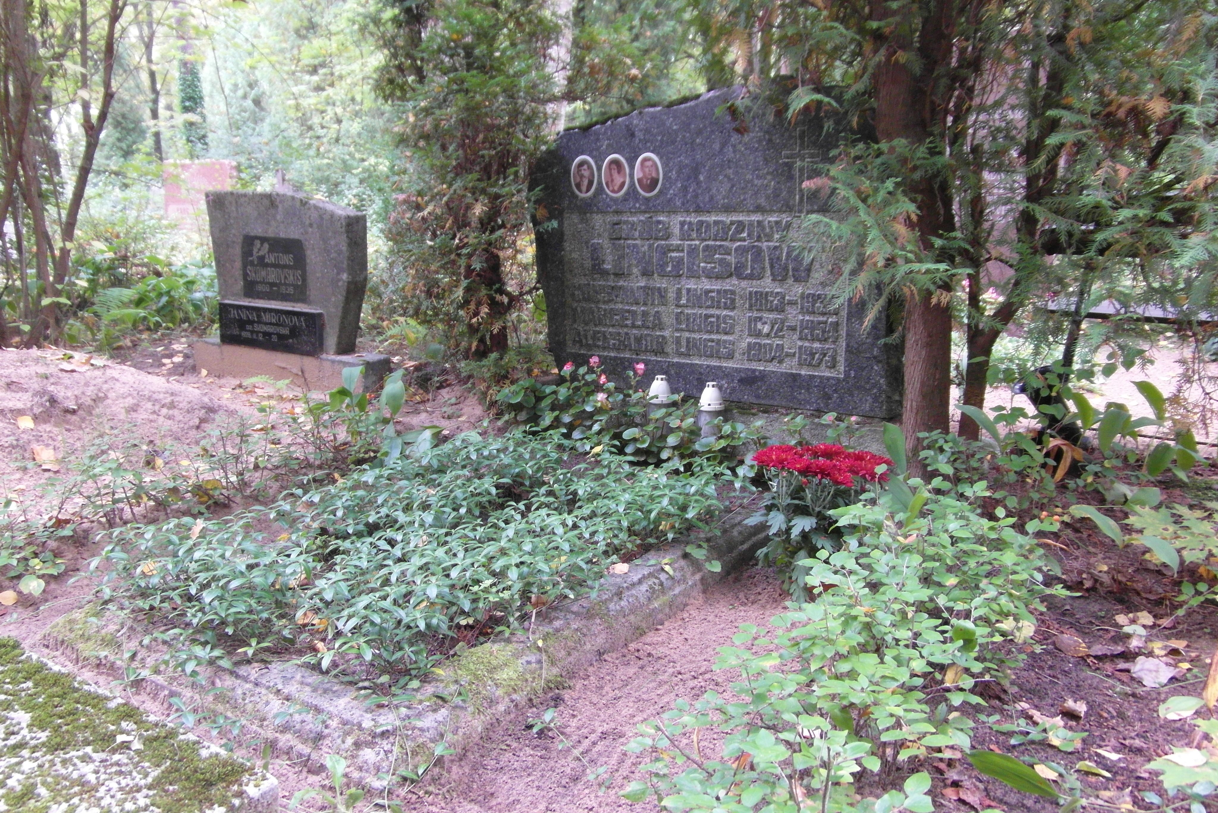 Grave of the Lingis family, St Michael's cemetery in Riga, as of 2021.