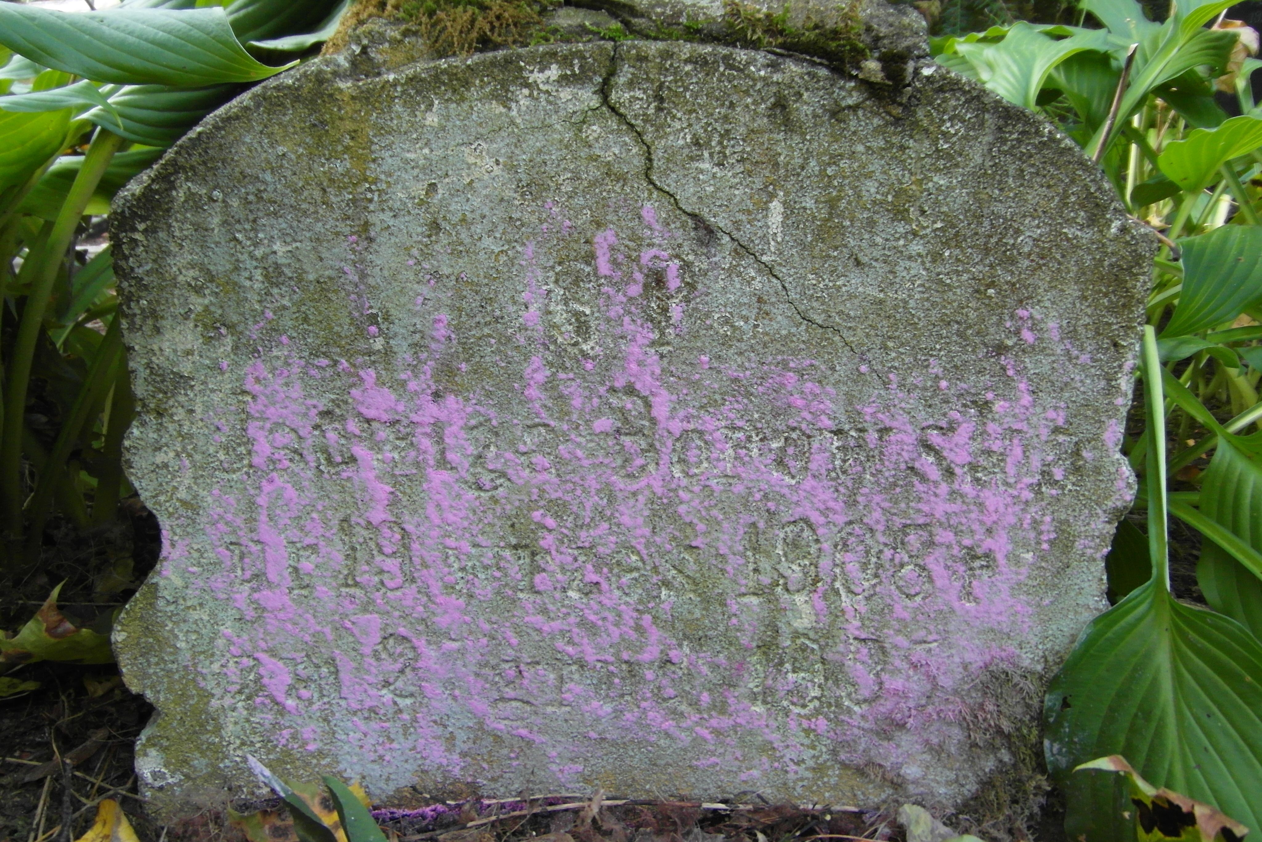 Inscription from the gravestone of Jadwiga Borowska, St Michael's cemetery in Riga, as of 2021.