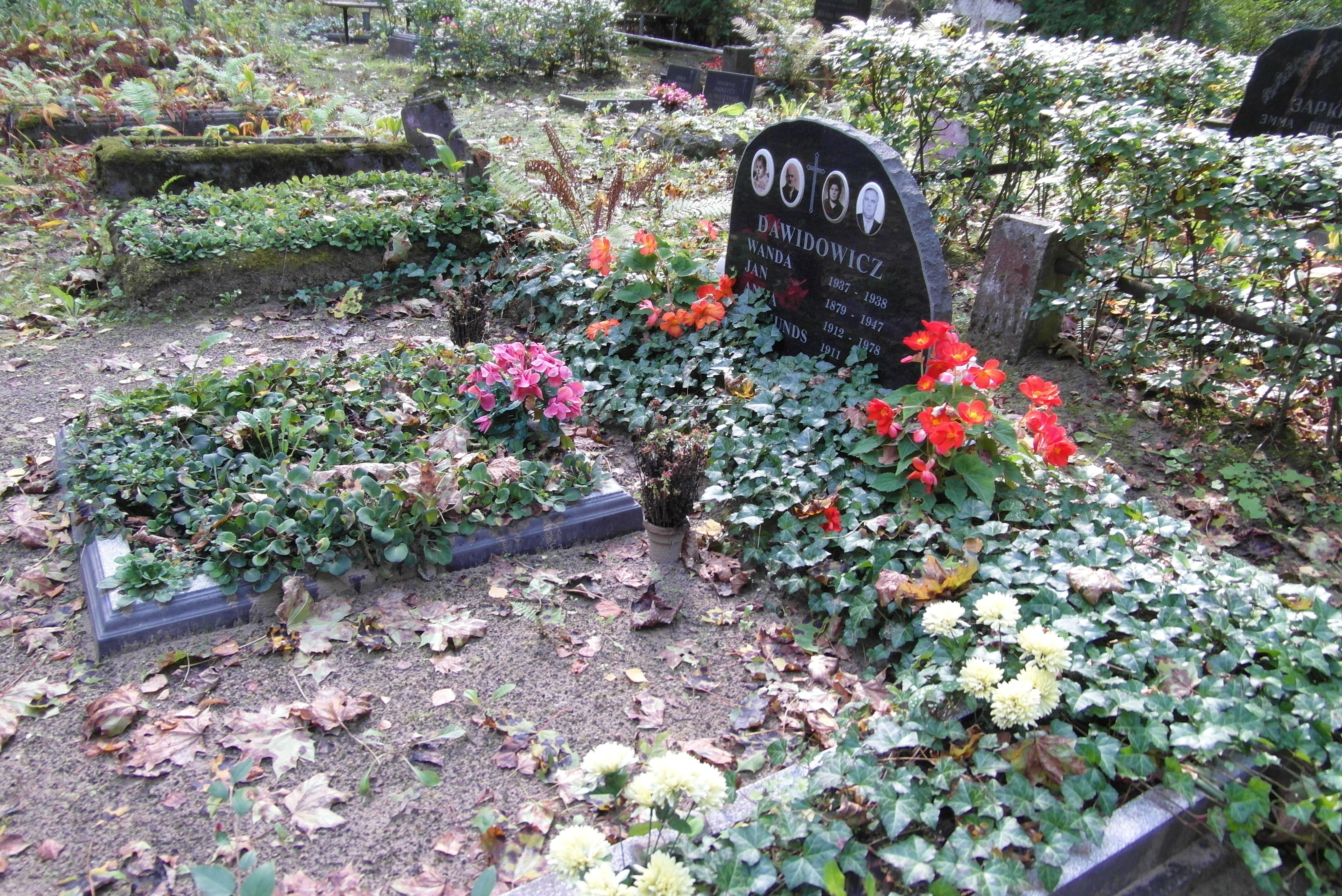 Tombstone of the Davidovich family, St Michael's cemetery in Riga, as of 2021.