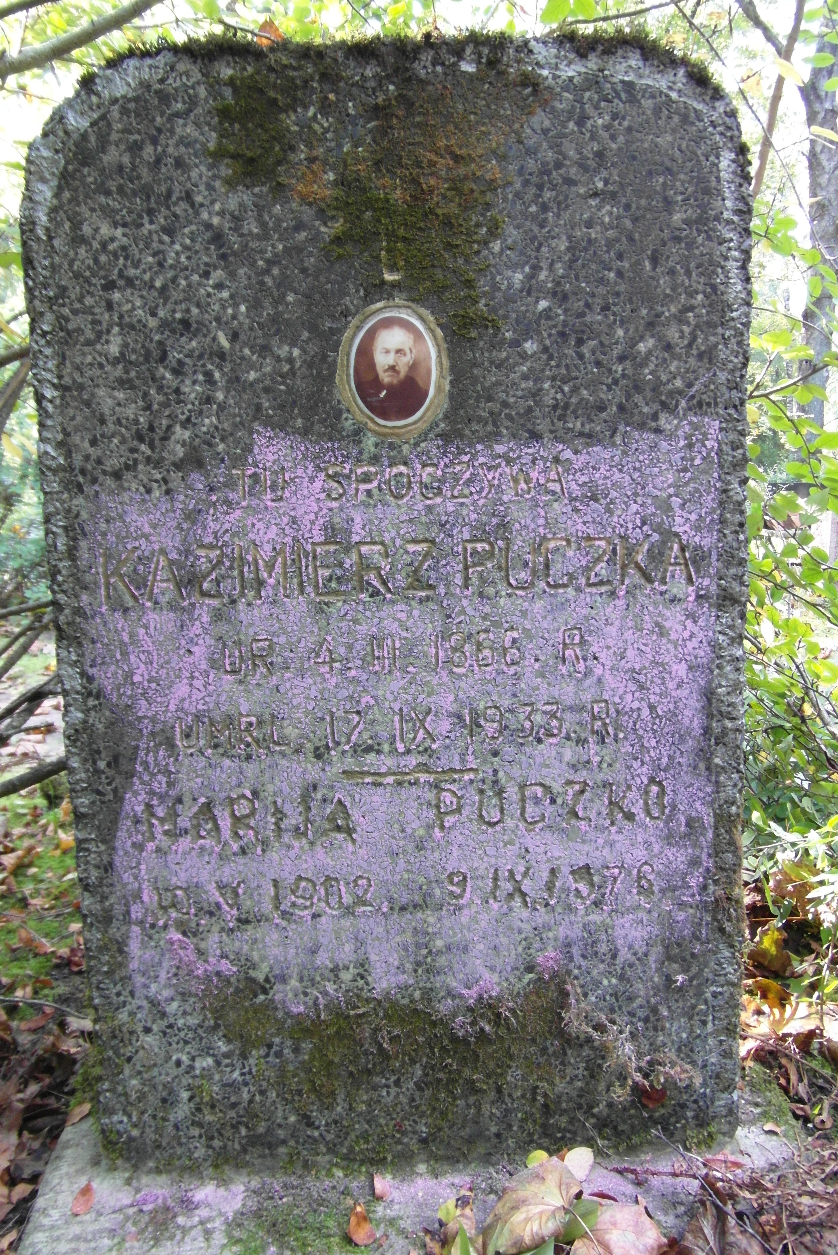 Tombstone of Kazimierz Puczko, Maria Puczko, St Michael's cemetery in Riga, as of 2021.