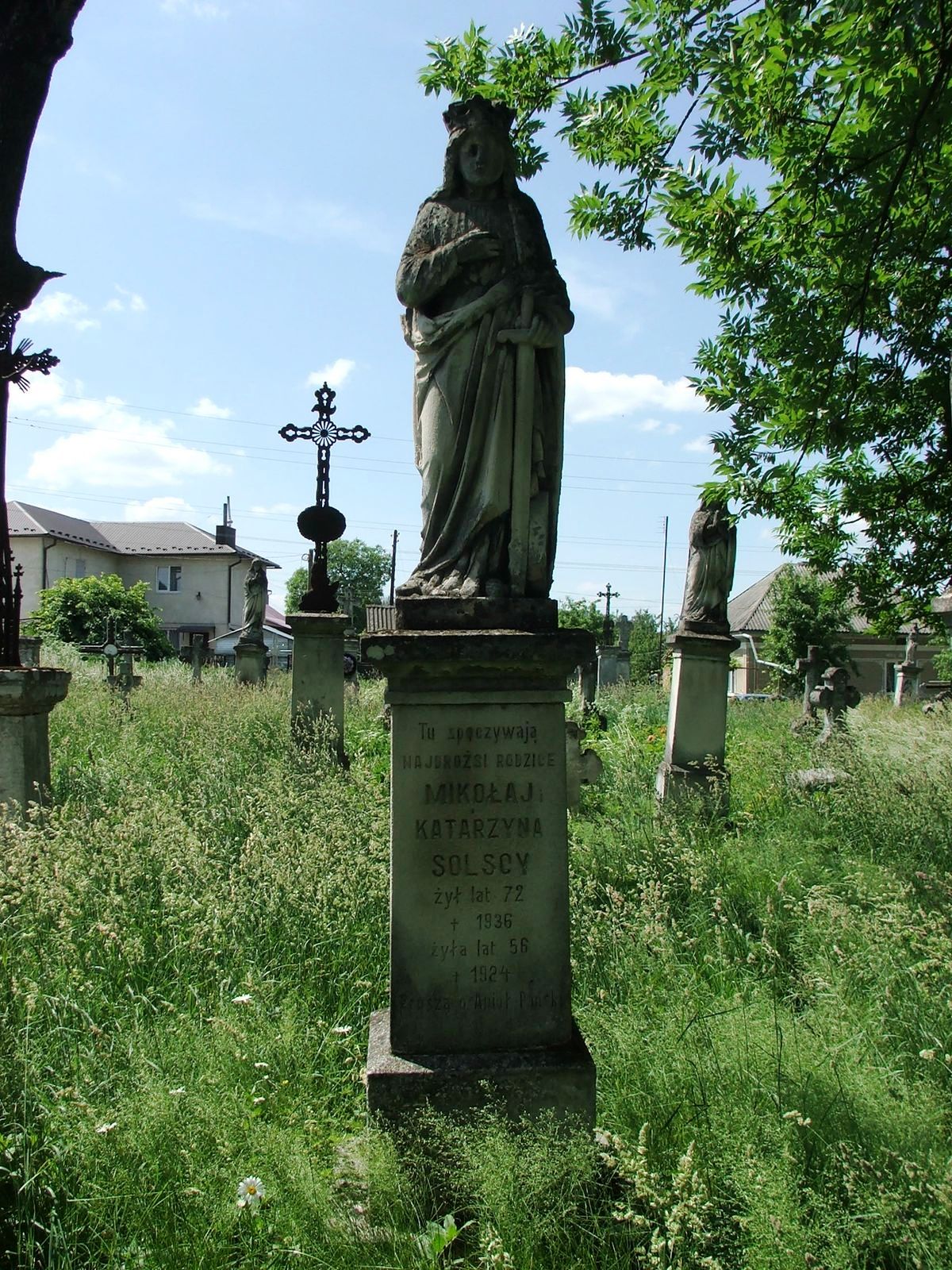 Tombstone of Catherine and Nicholas Solski, Zbarazh cemetery, state of 2018